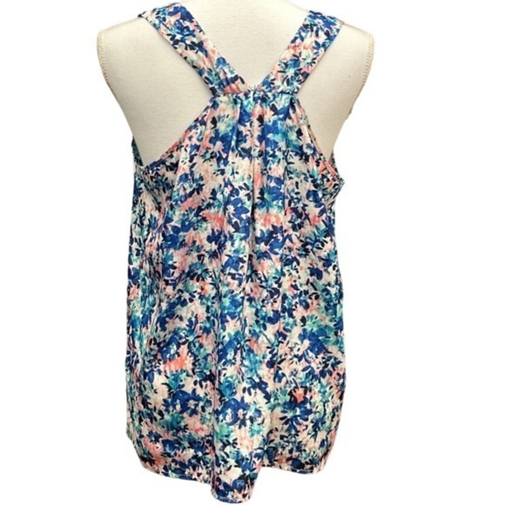Olive and Oak "Y" Back Sleeveless Flowy Floral Top Size M